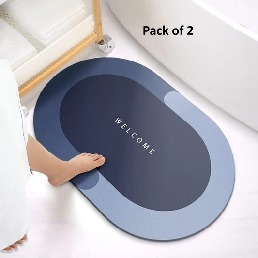 Water Soak Bathroom Mat (Pack Of 2)
