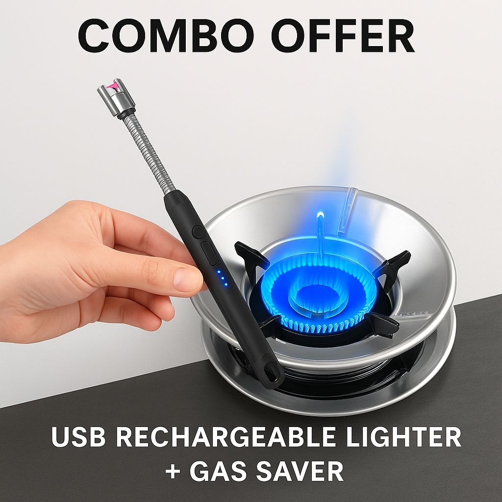 Combo USB Rechargeable Lighter & Gas Saver