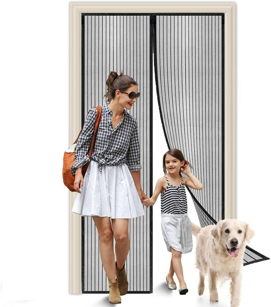 Magic Mesh Magnetic Mosquito Screen Door Net Curtain with Magnets Reinforced Polyester Mesh Curtain